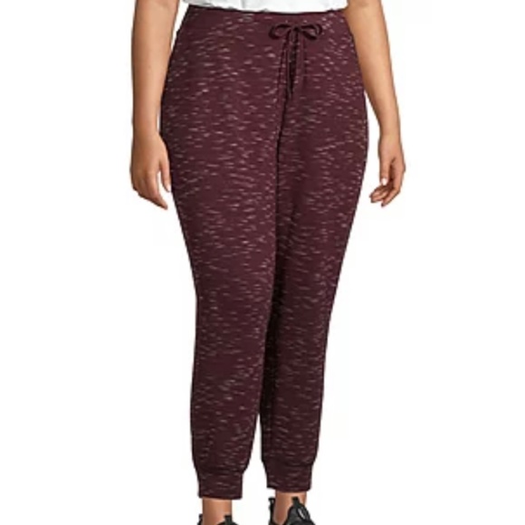 Xersion Women's Plus Size Bold Burgundy Mid Rise Active Jogger Pant Size 1X 2X - Picture 3 of 10
